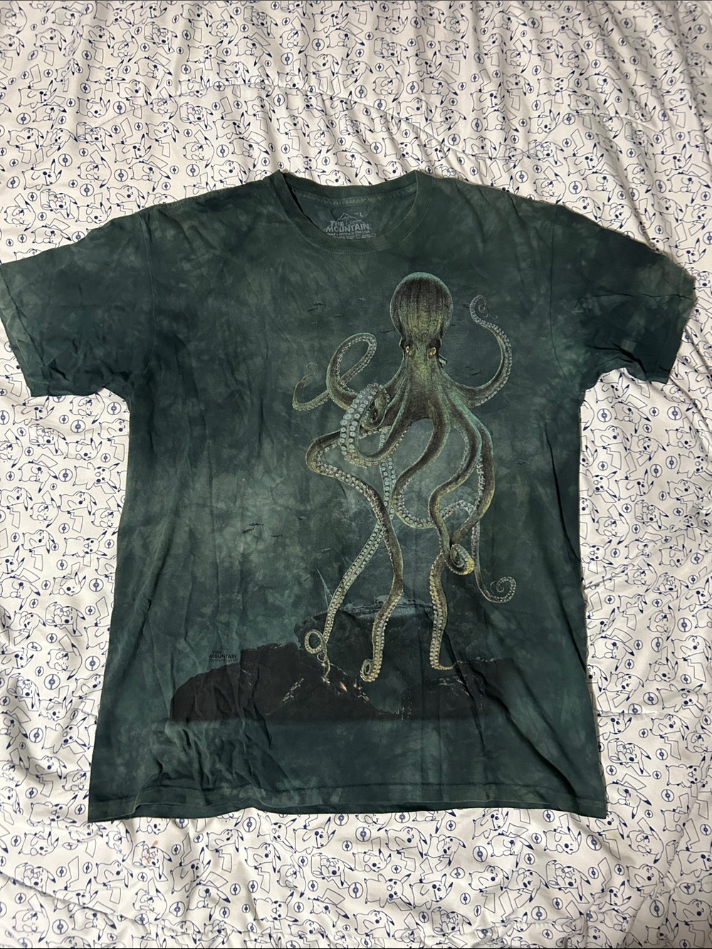 2009 THE MOUNTAIN Kraken Ship Wreck Tie Dye Graphic Tee Shirt